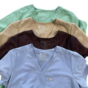 FIGS LOT of 4 Women’s Scrub Top XS Technical Collection Medical Nurse Uniform